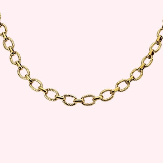 chaîne maille jaseron ovale torsadé