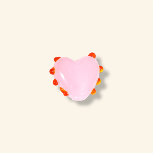 Perle coeur rose et rouge