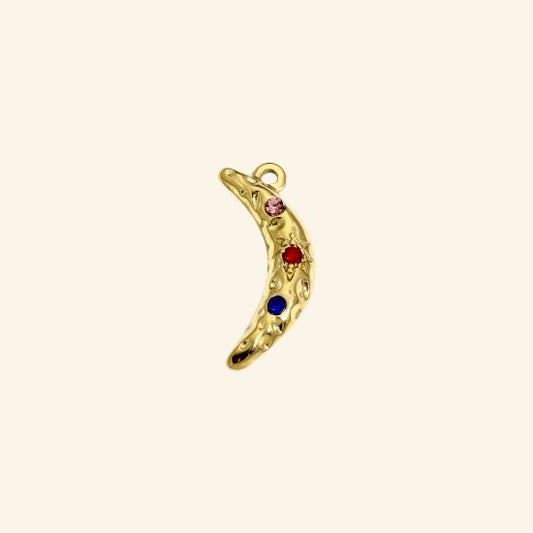Grigri lune à strass