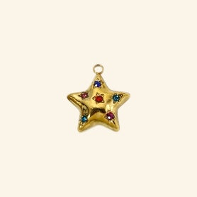 Grigri étoile à strass multicolores