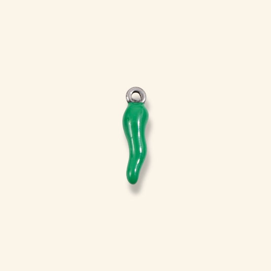 Grigri piment attache argentée