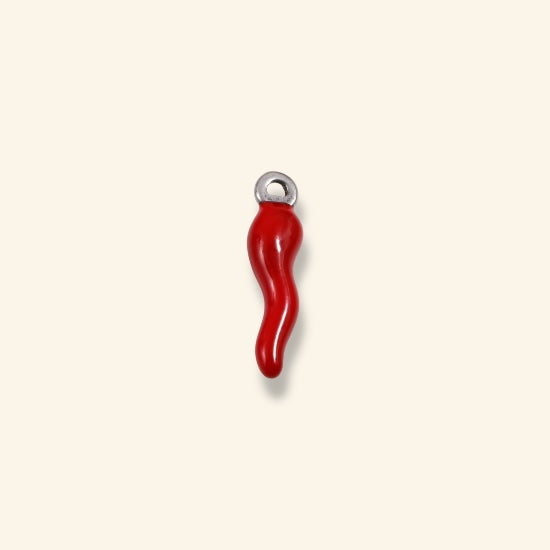 Grigri piment attache argentée
